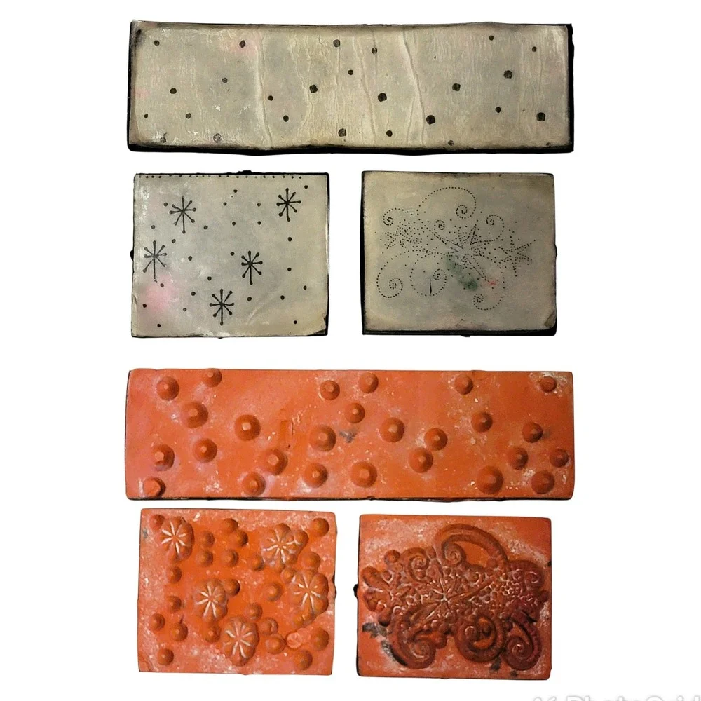 Accent Detail Background Rubber Stamps Lot of 15 Stars Hearts Floral Pattern Dot